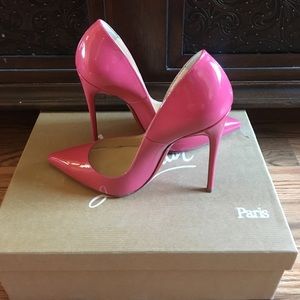 Christian Louboutin SO KATE 120 patent pumps bonbon fuschia 💯AUTHENTIC